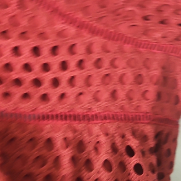 Abercrombie & Fitch Vibrant Red Lace Midi Dress - Picture 9 of 10